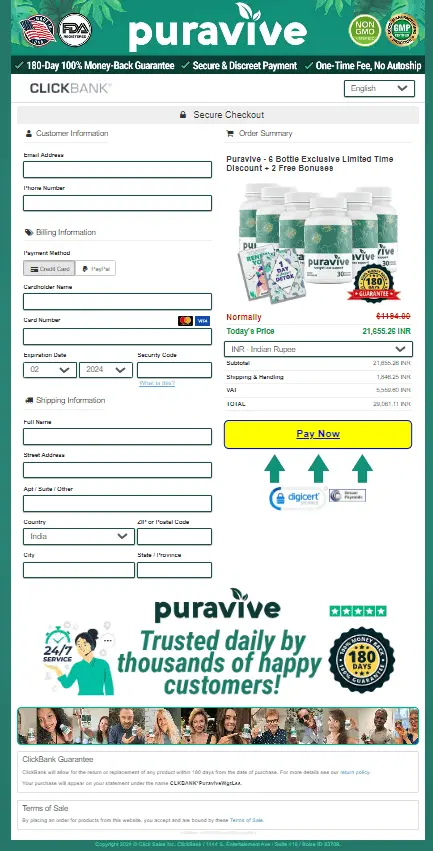 puravive  order page